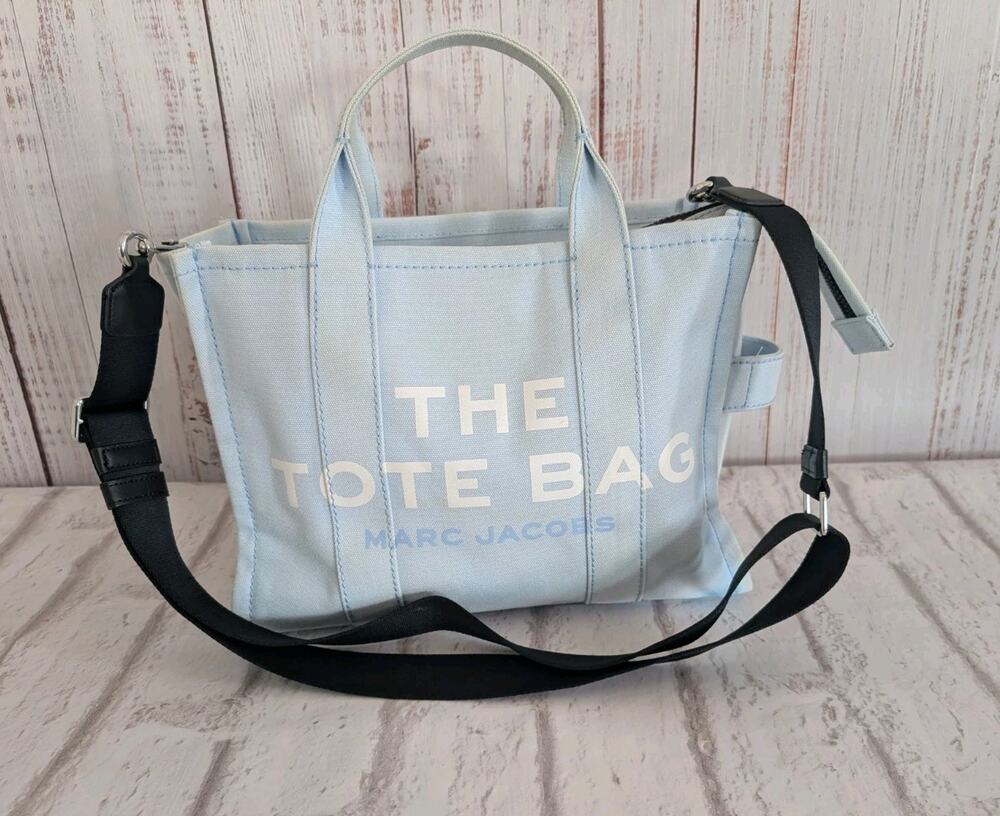 Marc Jacobs Medium "The Tote Bag" in Light Blue Canvas (With Care Cards)As-Is